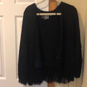 Black Fringe Statement Jacket